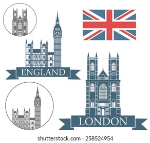 England logo. Isolated England building on white background