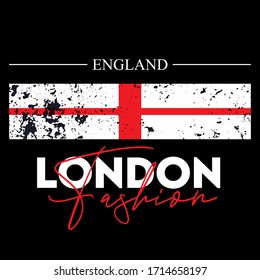 England London Slogan Graphic Vector Print Stock Vector (Royalty Free ...