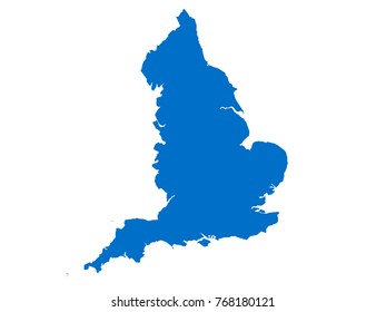 England map Blue vector isolated on white background