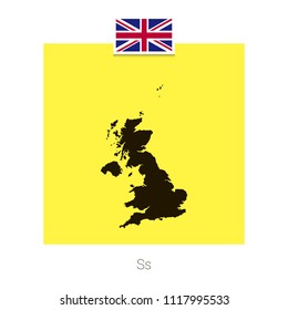 England map design with flag and yellow background vector