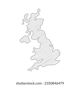 England Map Zeichnung, Pencil Sketch