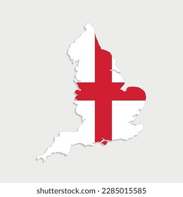 england map with flag on gray background