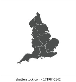 England Map Flat Design Icon Vector
