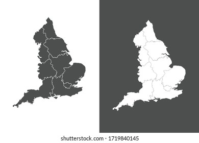 England Map Flat Design Icon Vector