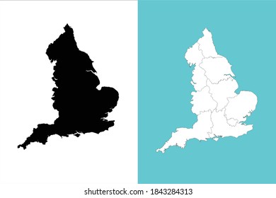 England Map Flat Design Icon Vector