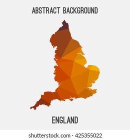 England map in geometric polygonal style.Abstract tessellation,modern design background. Vector illustration EPS8