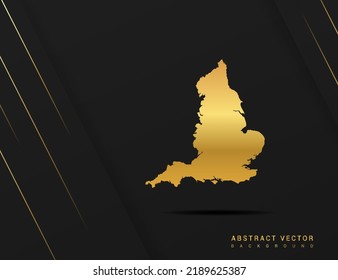 England map of gold gradient style vector Illustration.
