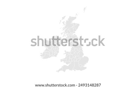 England map with Grayscale,isolated on white background for website layouts,background,education, precise,customizable,Travel worldwide,map silhouette backdrop,earth geography, political.