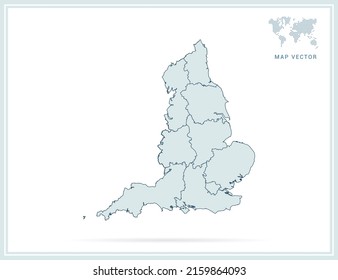 England map green vector on white background.