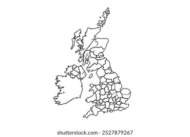 England map, high detailed borders.