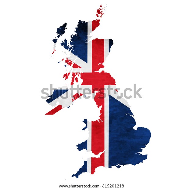 イギリスの地図の国旗のアイコン のベクター画像素材 ロイヤリティフリー