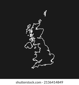 England map on black background