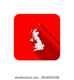 England map on red square with long shadow