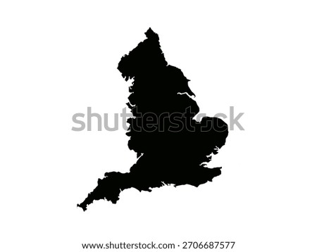 England map silhouette icon isolated on white background.