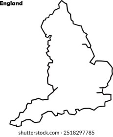 England map simple black outline
