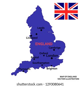 England map vector. Silhouette isolated on white background