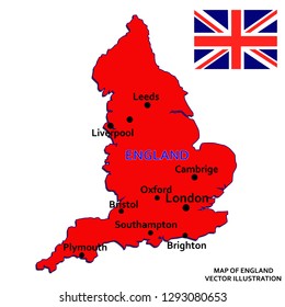England map vector. Silhouette isolated on white background