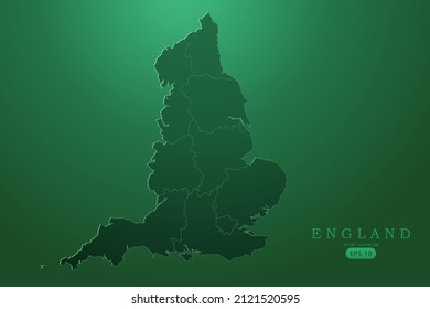 England Map - World Map International vector template with High detailed and Green gradient color isolated on green background for design, infographic - Vector illustration eps 10