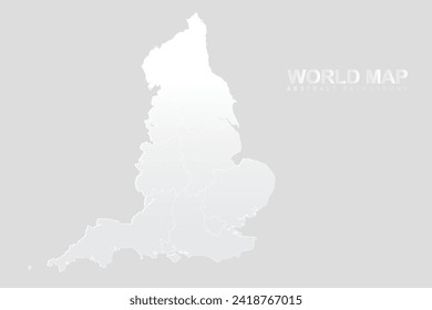 England Map - World Map vector template with High detailed including white and grey gradient color and white outline color isolated on grey background - Vector illustration eps 10