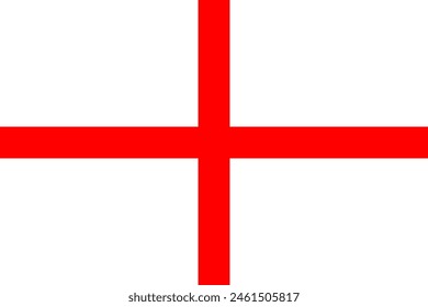 Bandera nacional de Inglaterra. Derivado de la Cruz de San Jorge.