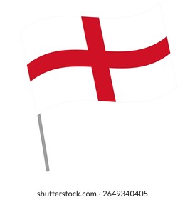England national flag flutters with flagpole