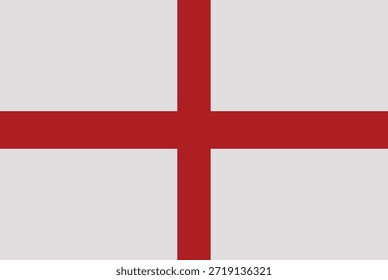 Ilustración vectorial Horizontal del rectángulo de la bandera nacional de Inglaterra aislada en diseño plano limpio del fondo blanco