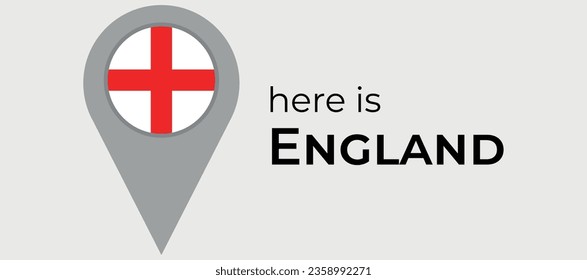 England national flag map marker pin icon illustration