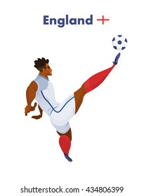  England nationality footballer, Vector illustration.