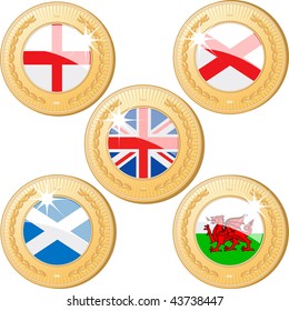 England, Northern Ireland, Scotland and Wales medals with Union Jack in center