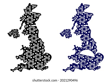 England outline with decorative geometric pattern and umbrella outline. Cut and Sublimation File