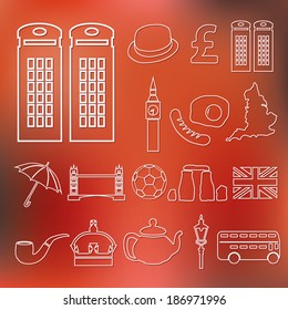 england outline icons