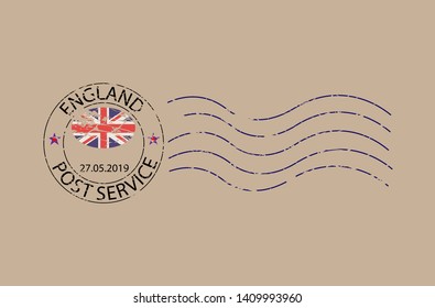 England postal stamp. Vector illustration EPS10