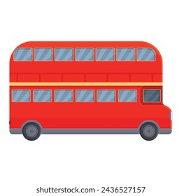 England red bus icon cartoon vector. Excursion classic tourism. People street