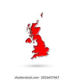 England red map on white background