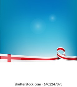 ENGLAND ribbon flag on blue sky background