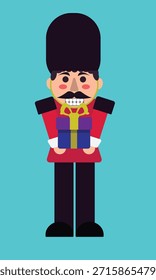 England royal guard Nutcracker toy and gift box.