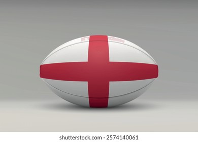 England rugby ball featuring the national flag design on a gray background