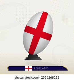 England Rugby Ball on Rugby Kicking Tees with Modern Design. Illustration perfect for sports, national pride, and rugby-related projects.