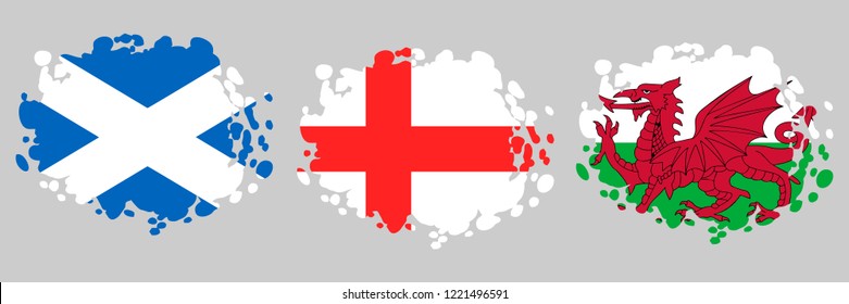 England, Scotland And Wales Flag Vector Illustration.