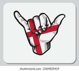 England Shaka Hand Good Vibes Flag