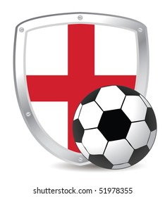 england shield soccer red cross and white