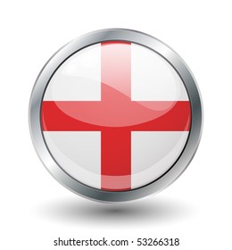 England shiny button flag vector illustration
