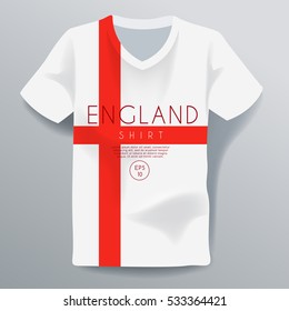 England Shirt : National Shirt Template : Vector Illustration