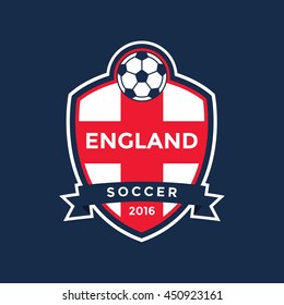 England Soccer Flag Color Badge .Vector 