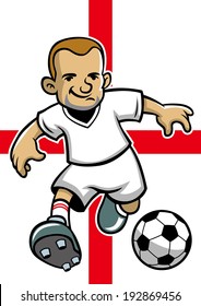England soccer player with flag background