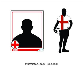 england soccer player and sticker vector