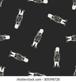 England Soldier doodle seamless pattern background