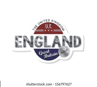 england stamp label