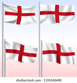 England textile waving flag isolated vector illustration