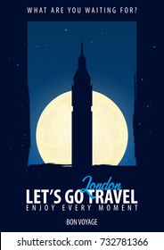 England. Time to Travel. Journey, trip and vacation. Vector travel illustration